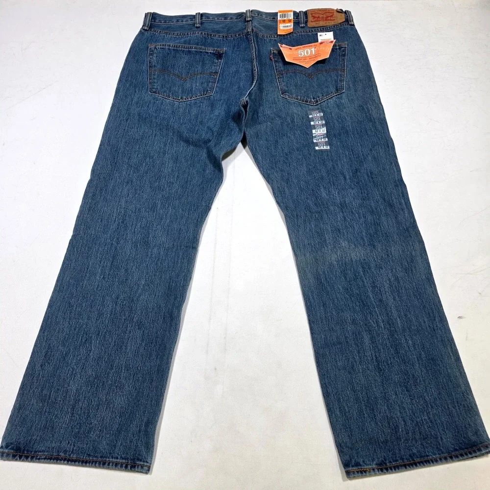 Levi's 501 Original Fit Mens 42x32 Blue Straight Leg Button Fly Jeans 00501-0193
